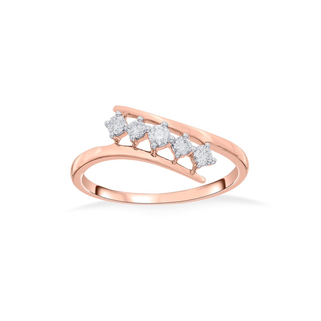 link swirl cocktail rose gold diamond rings