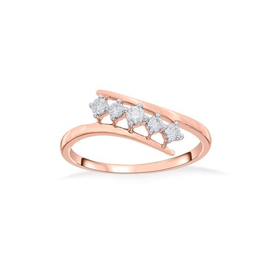 Link Swirl Cocktail Rose Gold Diamond Rings