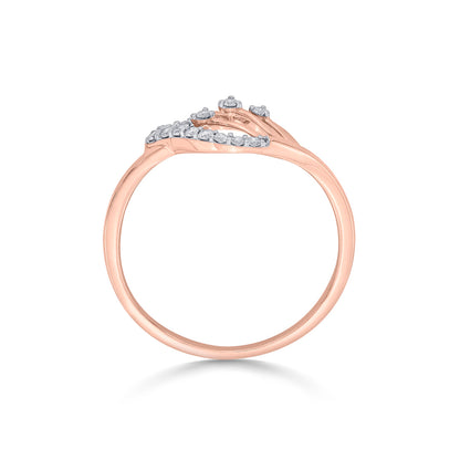 Rising Petal Fashion Rose Gold Diamond Ring