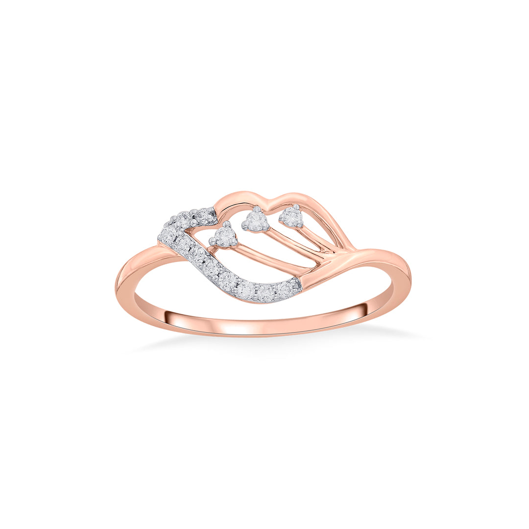 rising petal fashion rose gold diamond rings