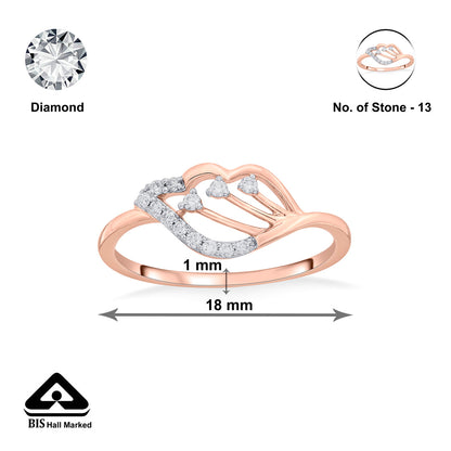 Rising Petal Fashion Rose Gold Diamond Ring