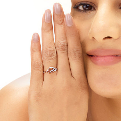 Rising Petal Fashion Rose Gold Diamond Ring