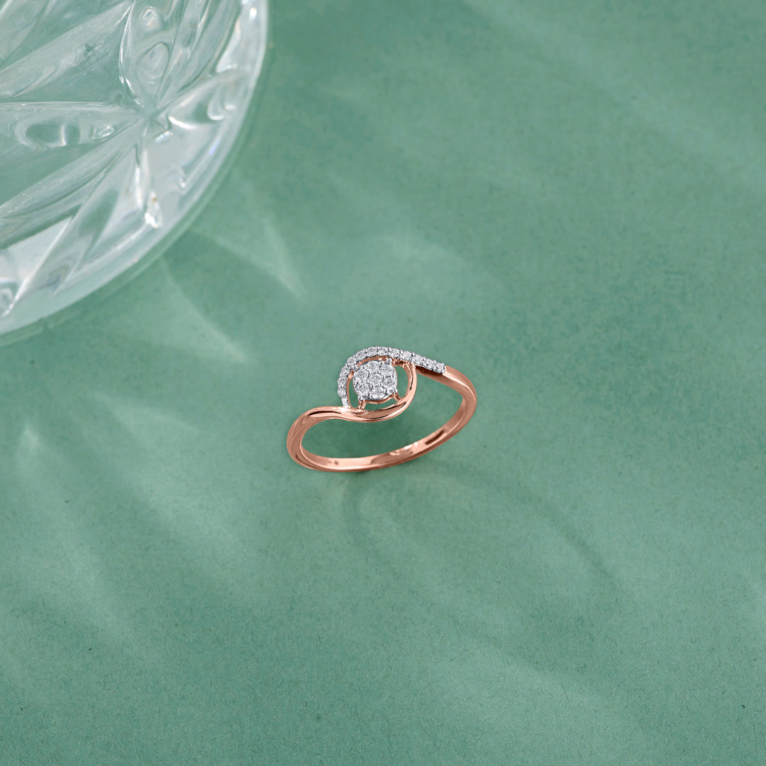 twilight beauty fashion rose gold diamond ring