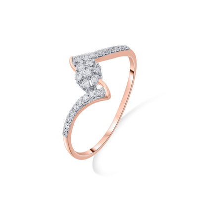 Studded Warp Cocktail Rose Gold Diamond Ring