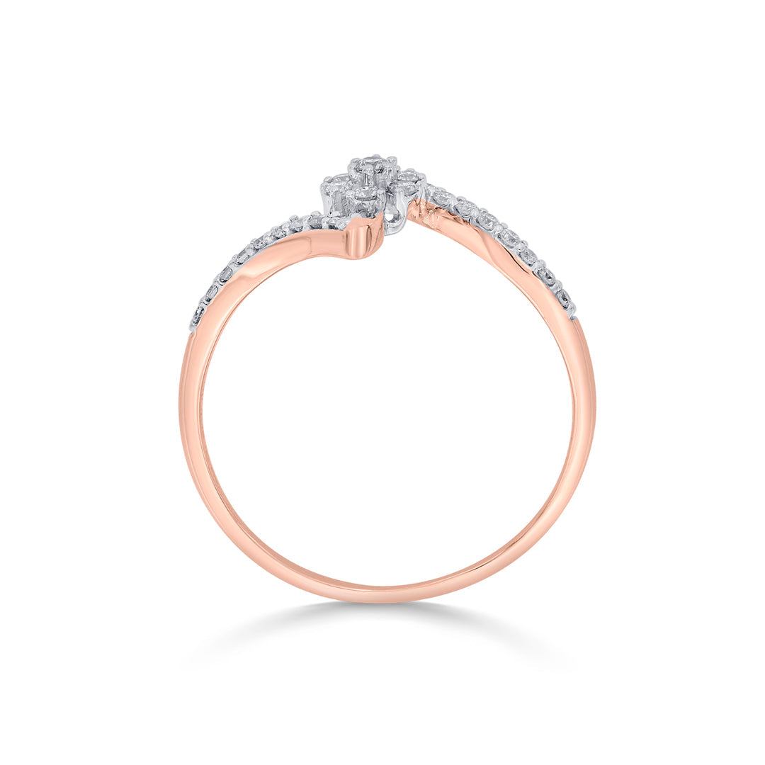 studded warp cocktail rose gold diamond ring