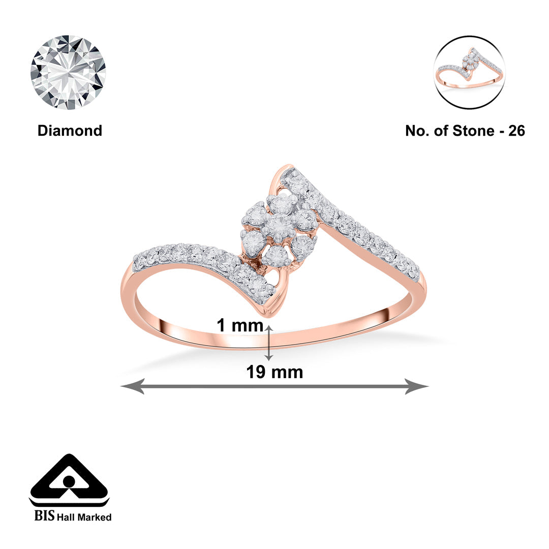 studded warp cocktail rose gold diamond ring