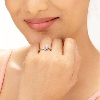 Studded Warp Cocktail Rose Gold Diamond Ring