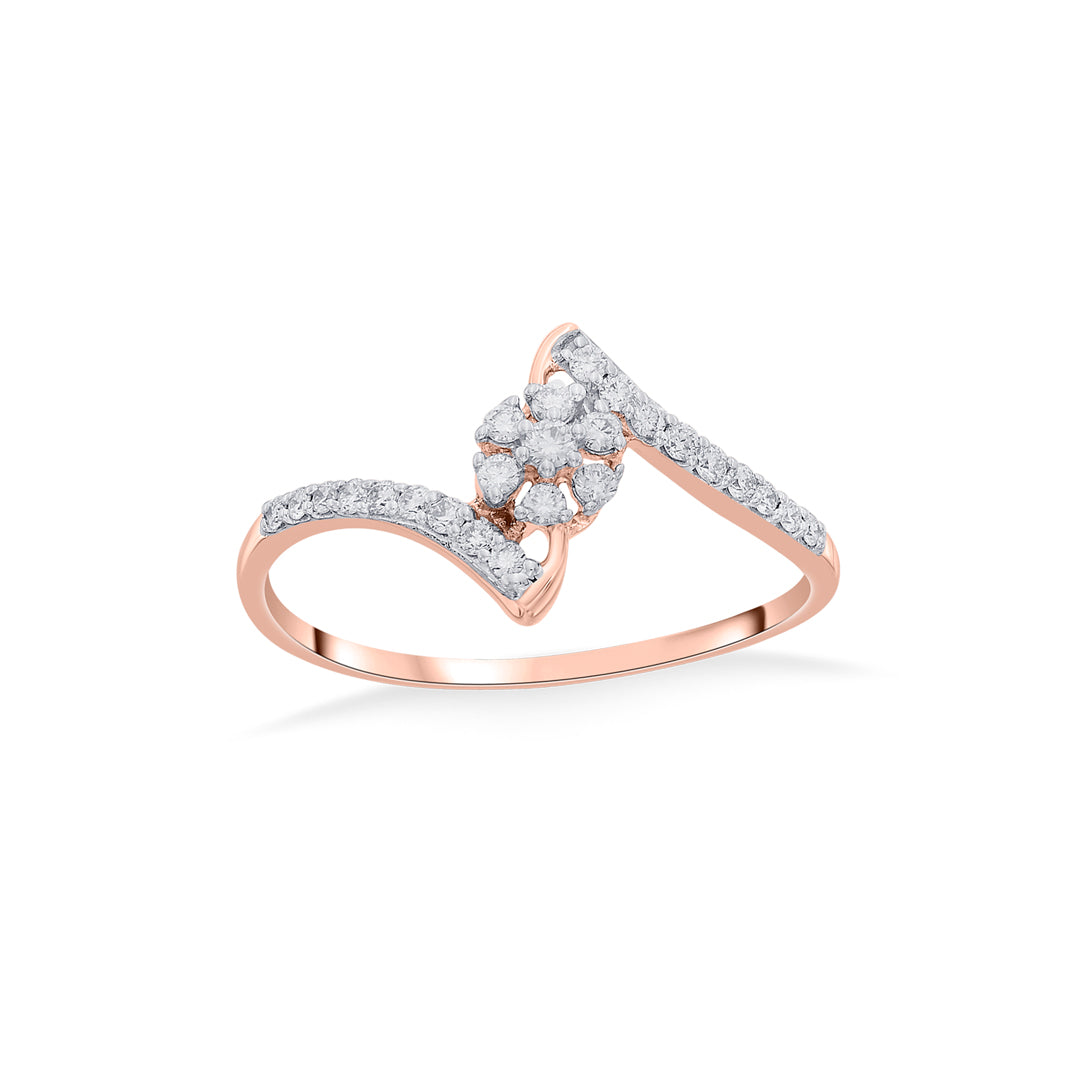 studded warp cocktail rose gold diamond rings