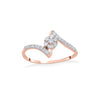 Studded Warp Cocktail Rose Gold Diamond Rings