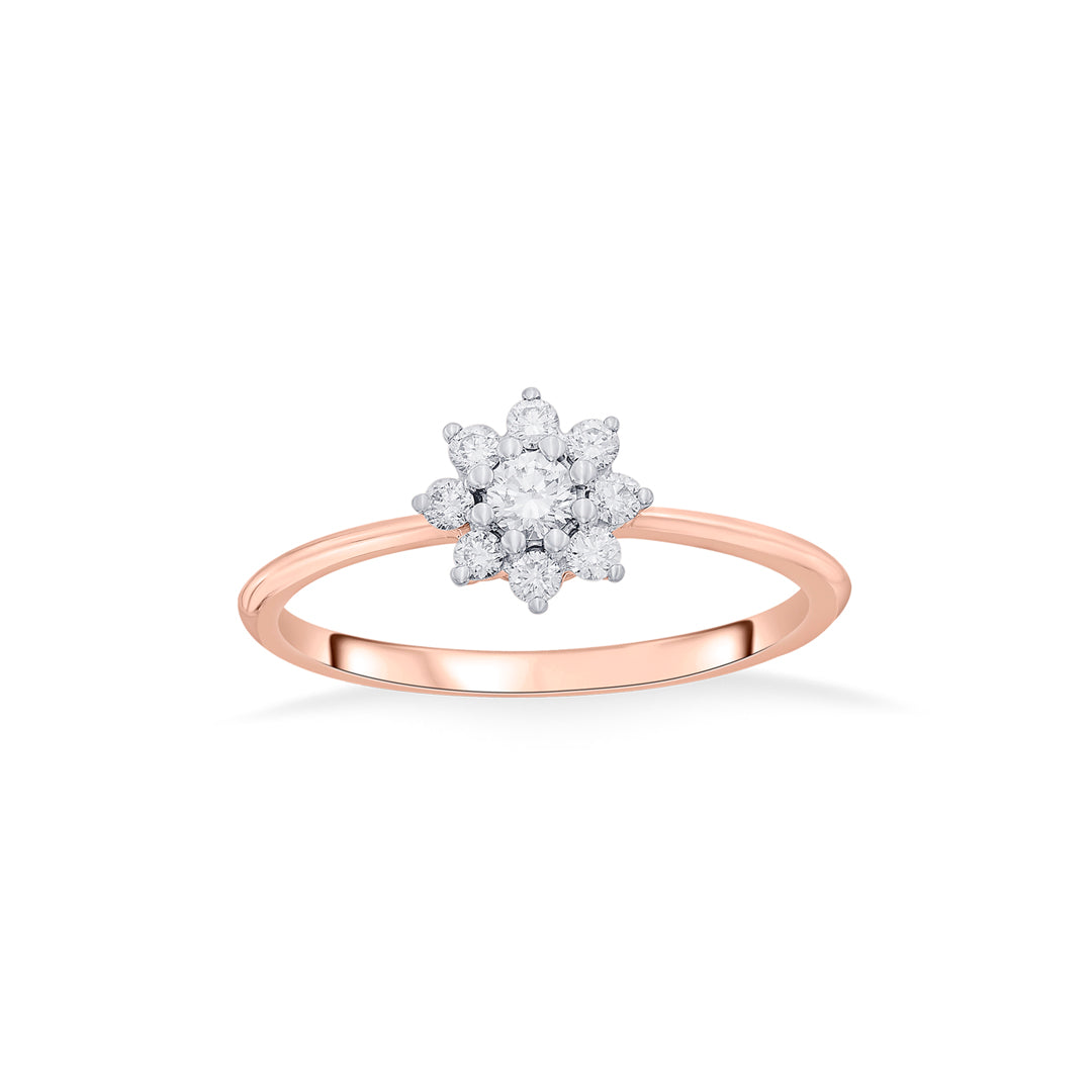 star studded casual rose gold diamond ring