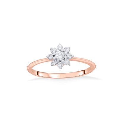 Star Studded Casual Rose Gold Diamond Ring