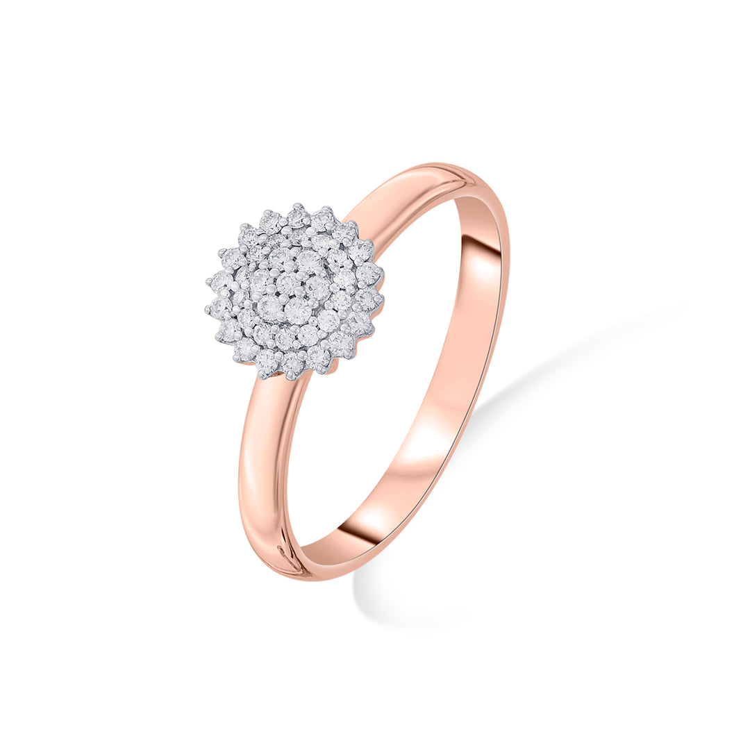 bright studded fashion rose gold diamond ring