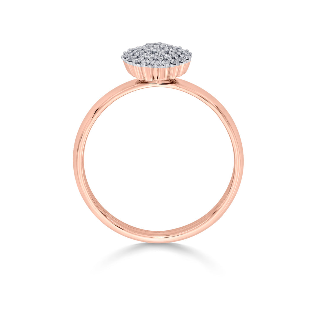 bright studded fashion rose gold diamond ring