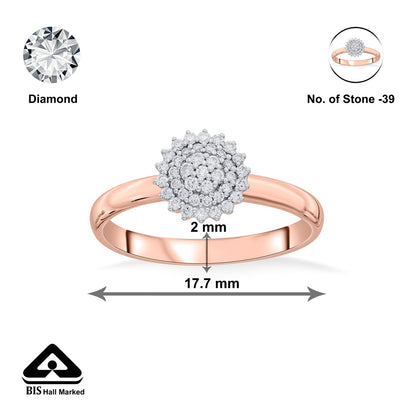Bright Studded Fashion Rose Gold Diamond Ring