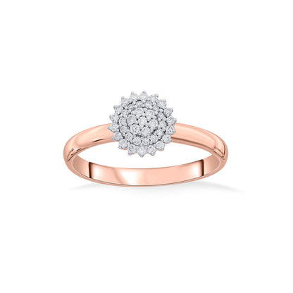 Bright Studded Fashion Rose Gold Diamond Ring