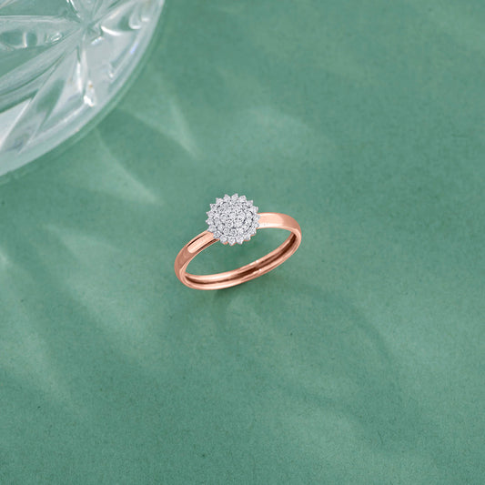 Bright Studded Fashion Rose Gold Diamond Ring
