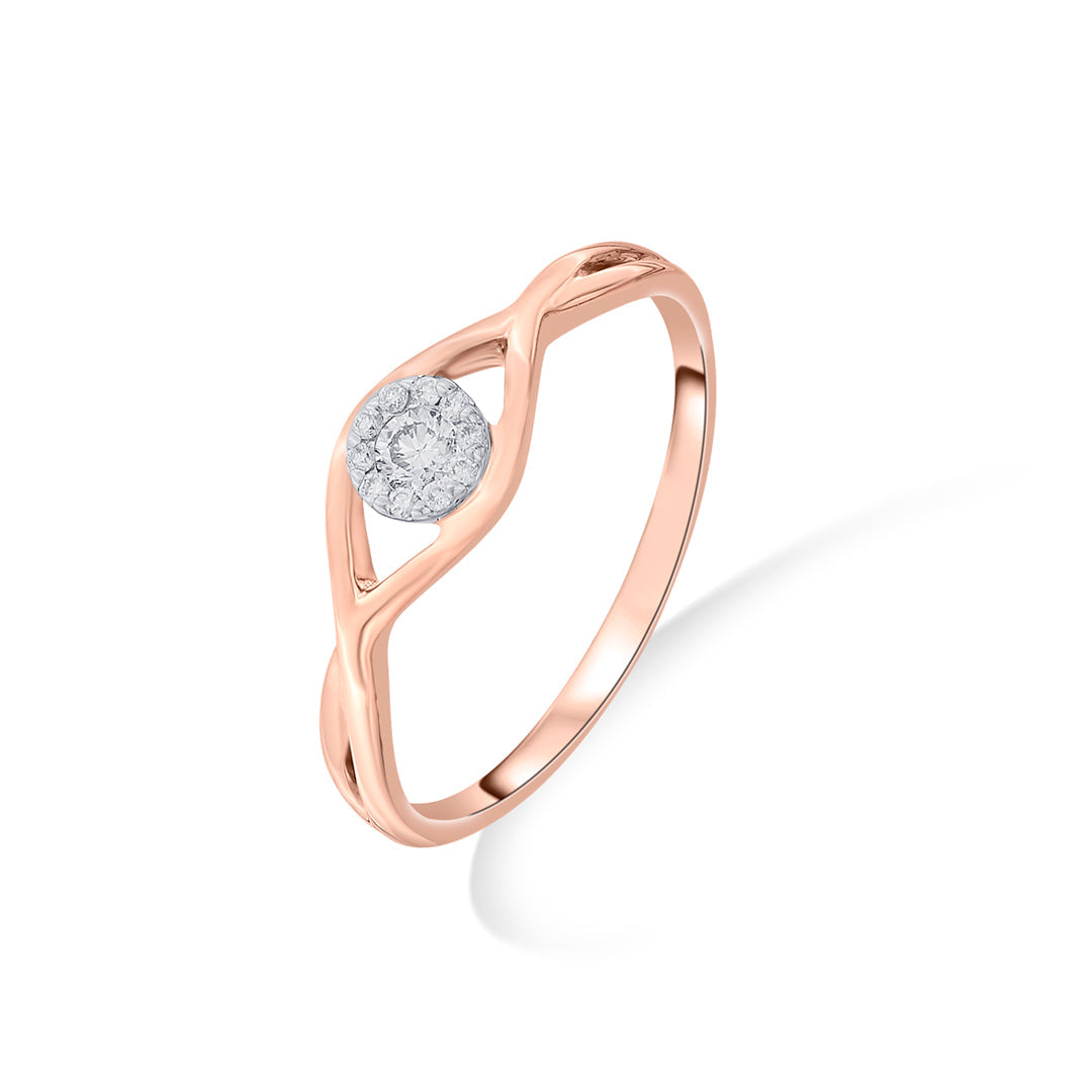 bright eye casual rose gold diamond ring