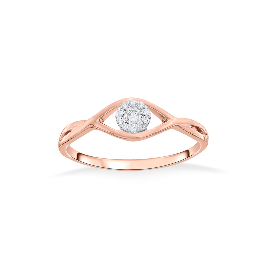 bright eye casual rose gold diamond rings