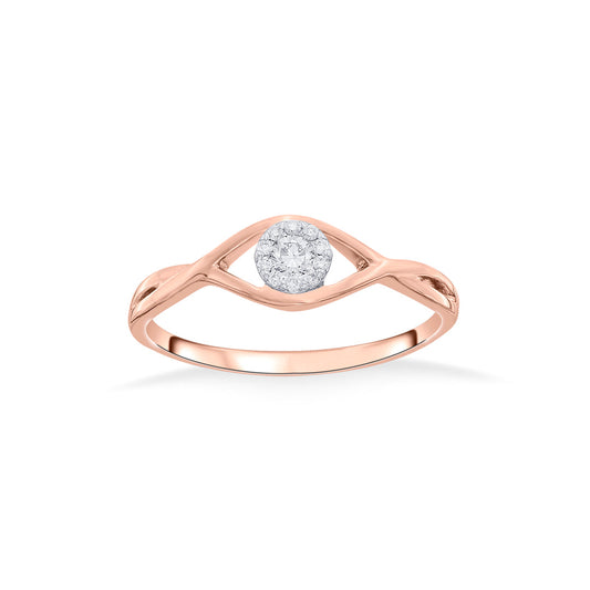 Bright Eye Casual Rose Gold Diamond Rings