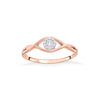 Bright Eye Casual Rose Gold Diamond Rings