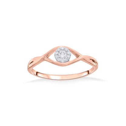 Bright Eye Casual Rose Gold Diamond Ring