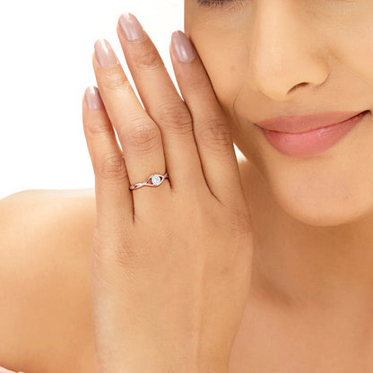 Bright Eye Casual Rose Gold Diamond Ring