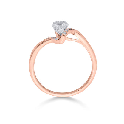 Apex Glint Cocktail Rose Gold Diamond Ring