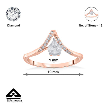 Apex Glint Cocktail Rose Gold Diamond Ring