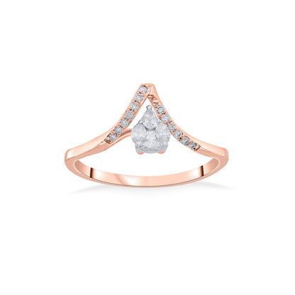 Apex Glint Cocktail Rose Gold Diamond Ring