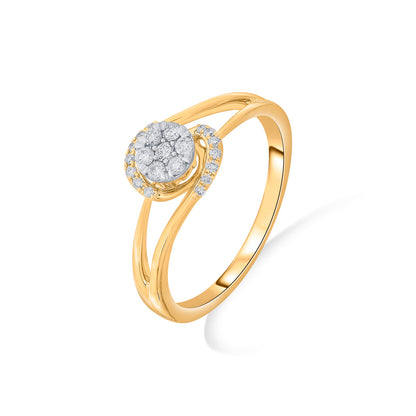 Moonshine Cocktail Yellow Gold Diamond Ring
