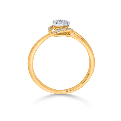 Moonshine Cocktail Yellow Gold Diamond Ring
