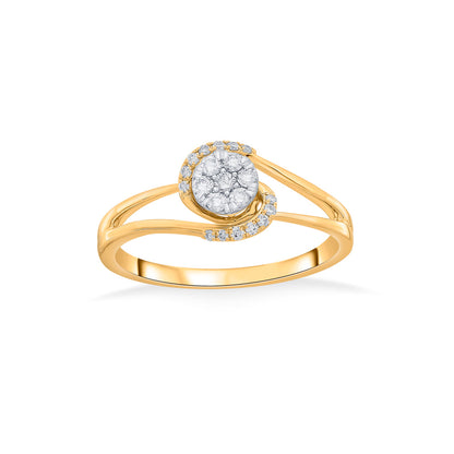 Moonshine Cocktail Yellow Gold Diamond Ring