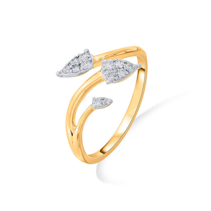 TriPetal Glow Cocktail Yellow Gold Diamond Ring