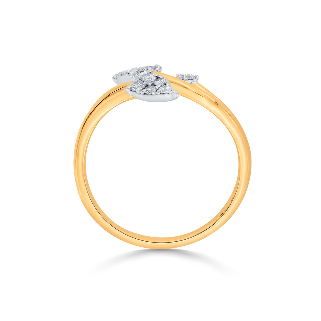 tripetal glow cocktail yellow gold diamond ring