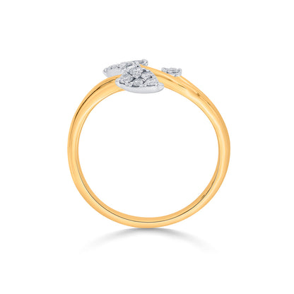 TriPetal Glow Cocktail Yellow Gold Diamond Ring