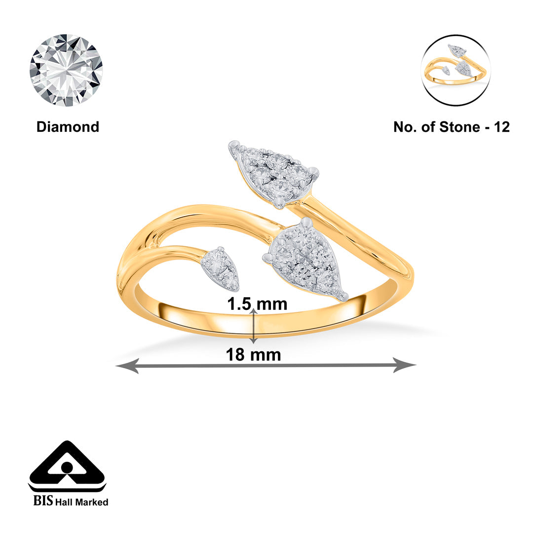 tripetal glow cocktail yellow gold diamond ring