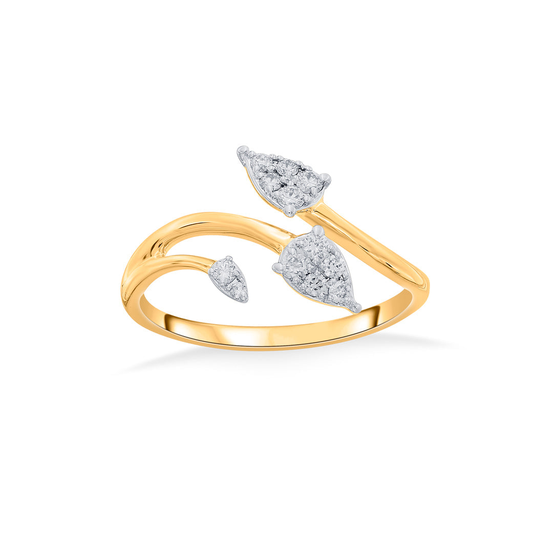 tripetal glow cocktail yellow gold diamond rings