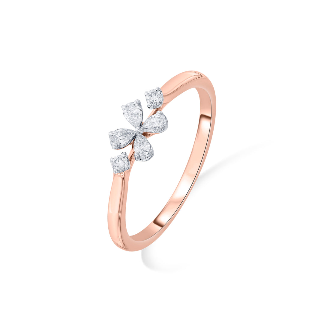 clover glow casual rose gold diamond ring