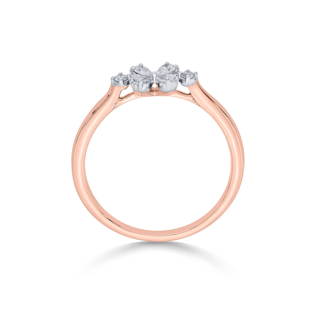 clover glow casual rose gold diamond ring