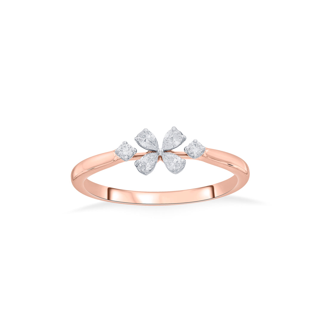 clover glow casual rose gold diamond rings