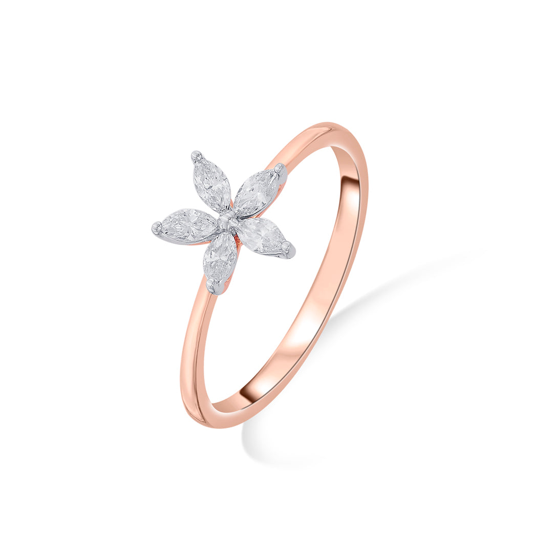 delicate abloom casual rose gold diamond ring