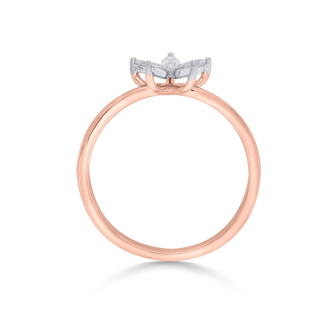 delicate abloom casual rose gold diamond ring