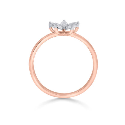 Delicate Abloom Casual Rose Gold Diamond Ring
