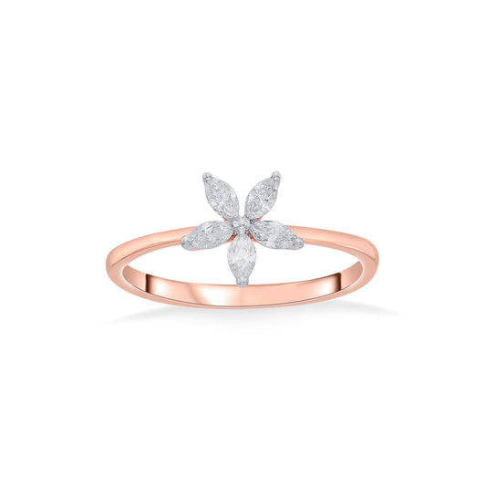 Delicate Abloom Casual Rose Gold Diamond Rings