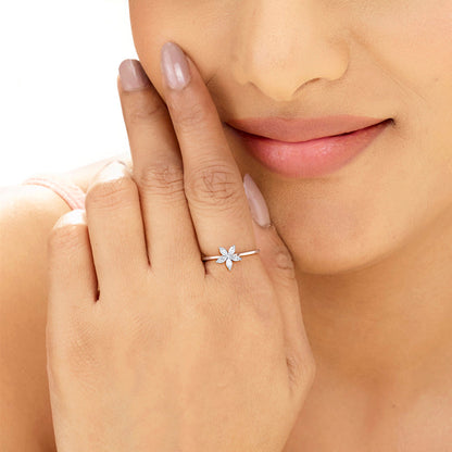 Delicate Abloom Casual Rose Gold Diamond Ring