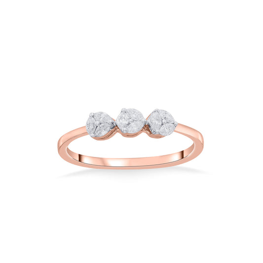 TriStone Grace Casual Rose Gold Diamond Rings