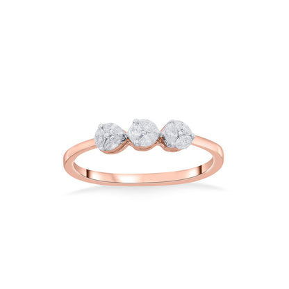 TriStone Grace Casual Rose Gold Diamond Ring