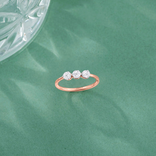 TriStone Grace Casual Rose Gold Diamond Ring