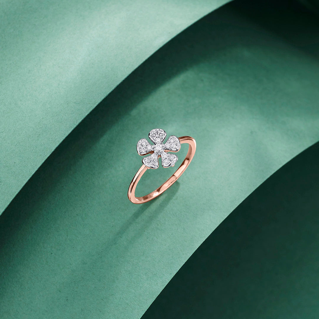 Floral Bloom Casual Diamond Ring