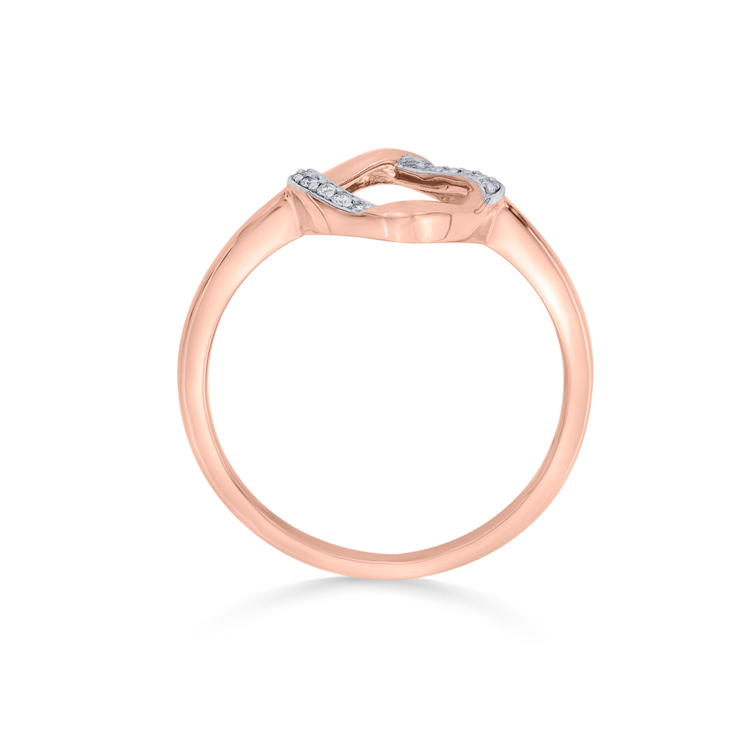 square tilt fashion rose gold diamond ring